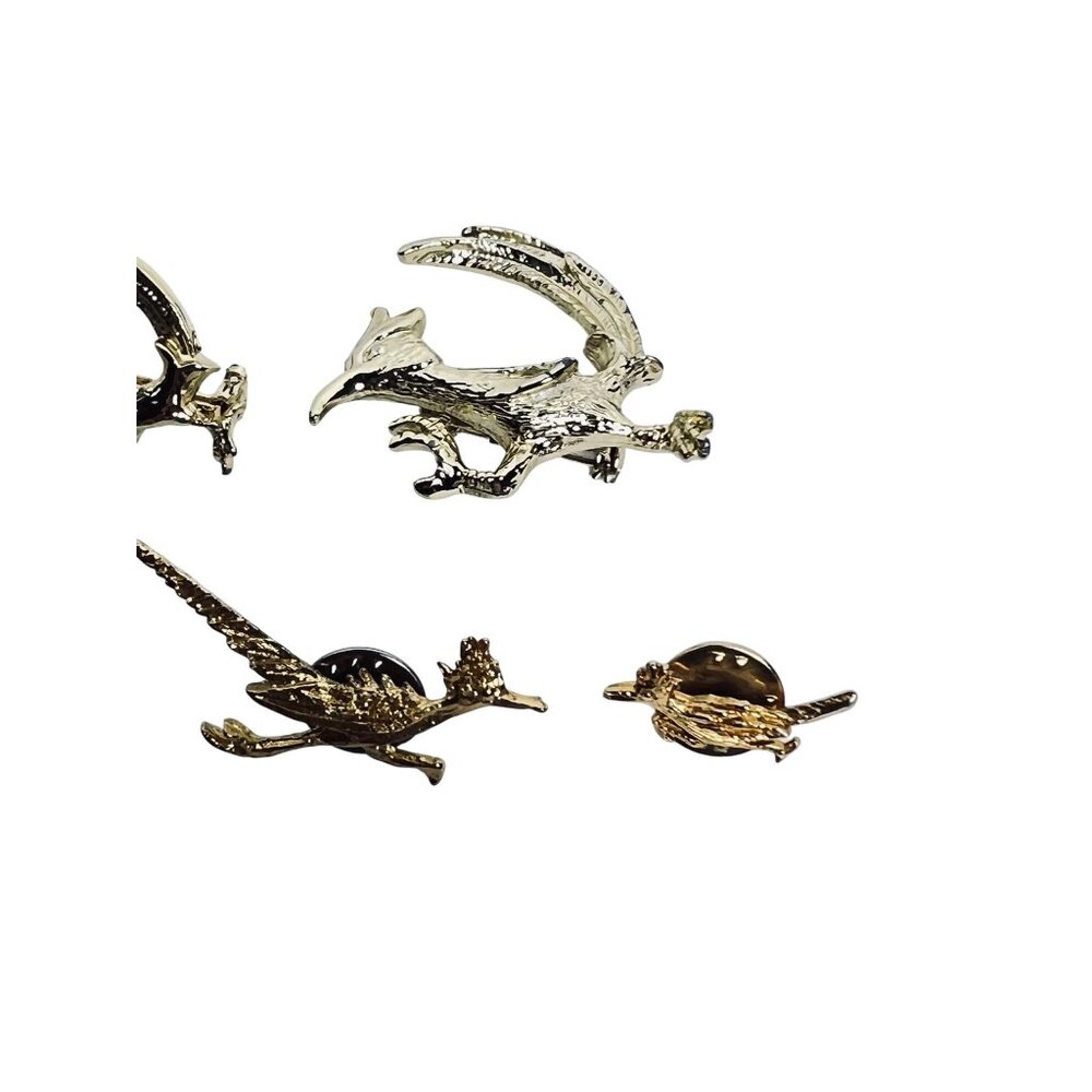 Lot Of 5 Gold Tone Road Runner Brooches/Pins (6172) - Picture 3 of 4
